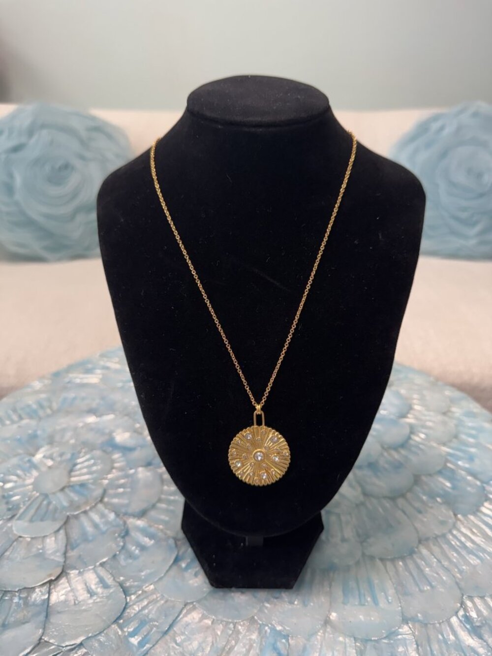 Gold Coin Pendant Touchstone Swarovski